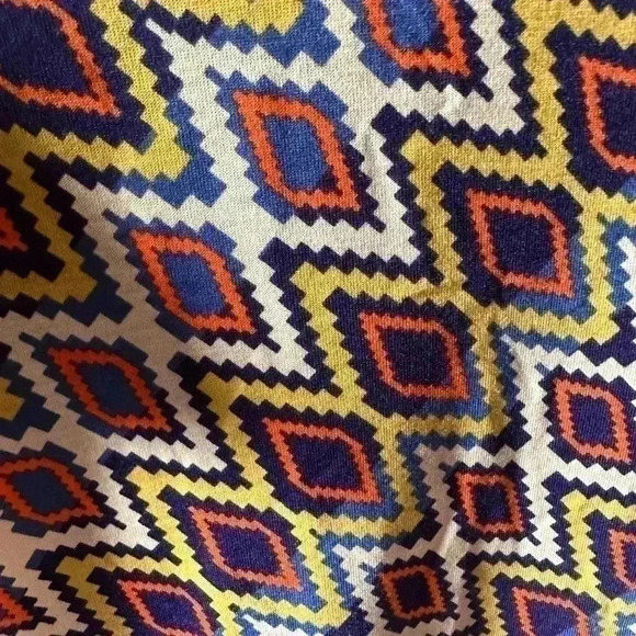 Lularoe Medium blue, yellow, and orange Classic T. Geometric pattern. NWT - Picture 4 of 6